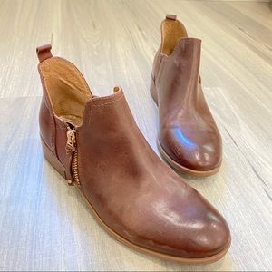 LUCCA LANE Sayge Brown Leather Ankle Booties 9.5